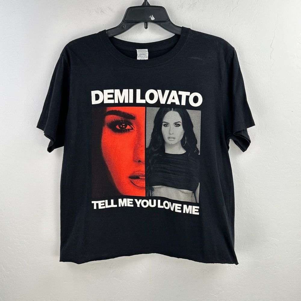 Demi Lovato Concert Tee Womens M‎ Black Gildan Tell Me You Love Me Tour